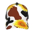 thumbnail image 3 of Lsque Sunflower Cow Printed Trucker Hat - Baseball Cap for Men Women - Breathable Mesh Side, Adjustable Fit - for Casual Wear, 3 of 7