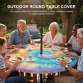 thumbnail image 3 of Round Outdoor Tablecloth with Umbrella Hole and Zipper, Colorful Tie Dye Tablecloth with Elastic Waterproof, Rainbow Ombre Abstract Pattern Art Patio Table Covers for 55" - 60" Picnic Pool Tables, 3 of 9