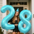 thumbnail image 4 of 40 Inch Number 8 Balloon Jumbo Dark Blue Digit Foil Balloon for 18 28 38 80 Graduation Anniversary Party Supplies 88th Birthday Photo Booth Backdrop for Boys Girls, 4 of 14