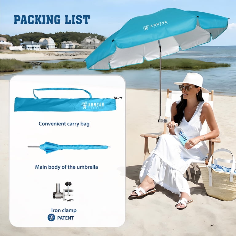 Ammsun 52 Inch Chair Umbrella, Sky Blue photo 7