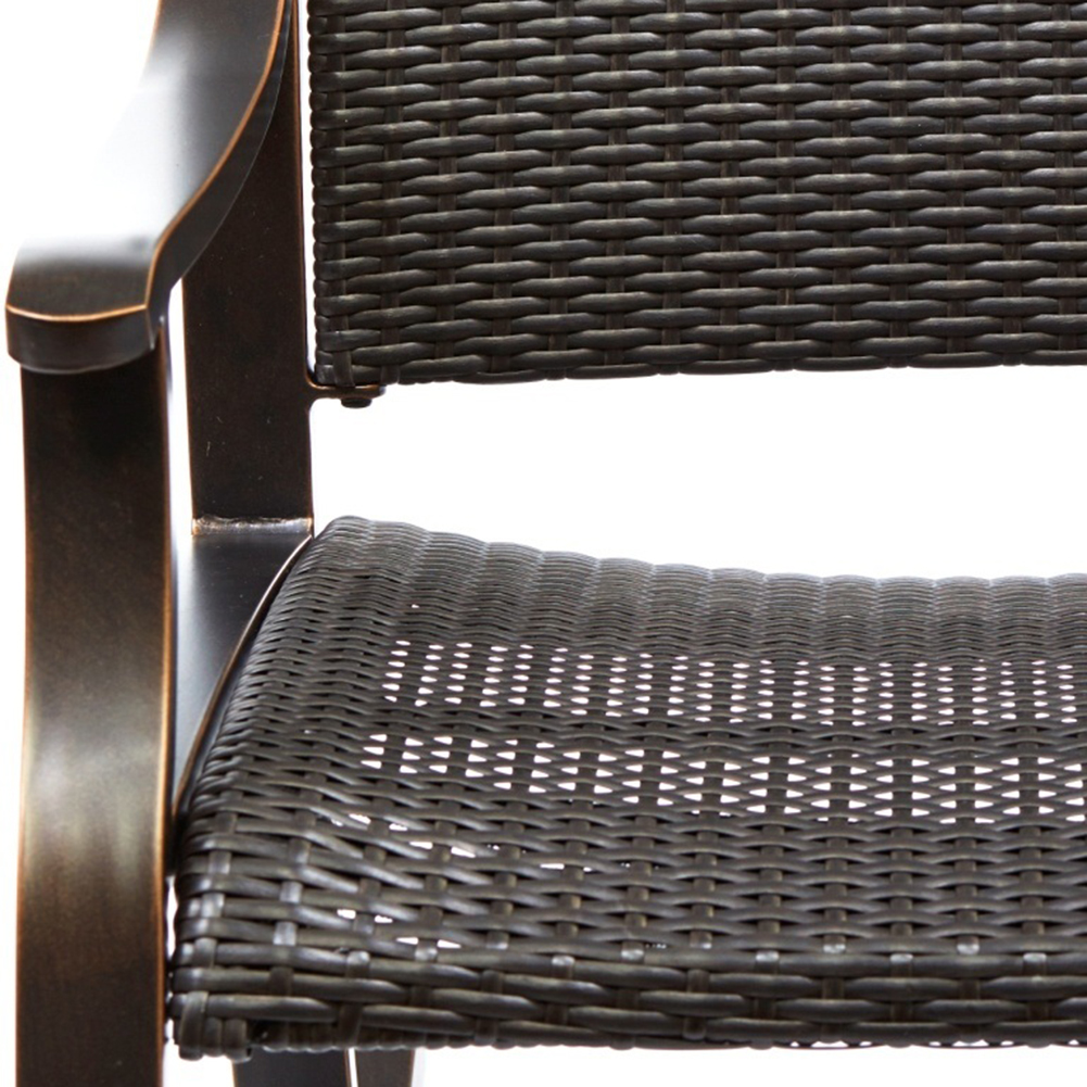 Kepooman Home Steel-framed Lounge Dining Chair for Garden Patio, Black Gold - image 4 of 5