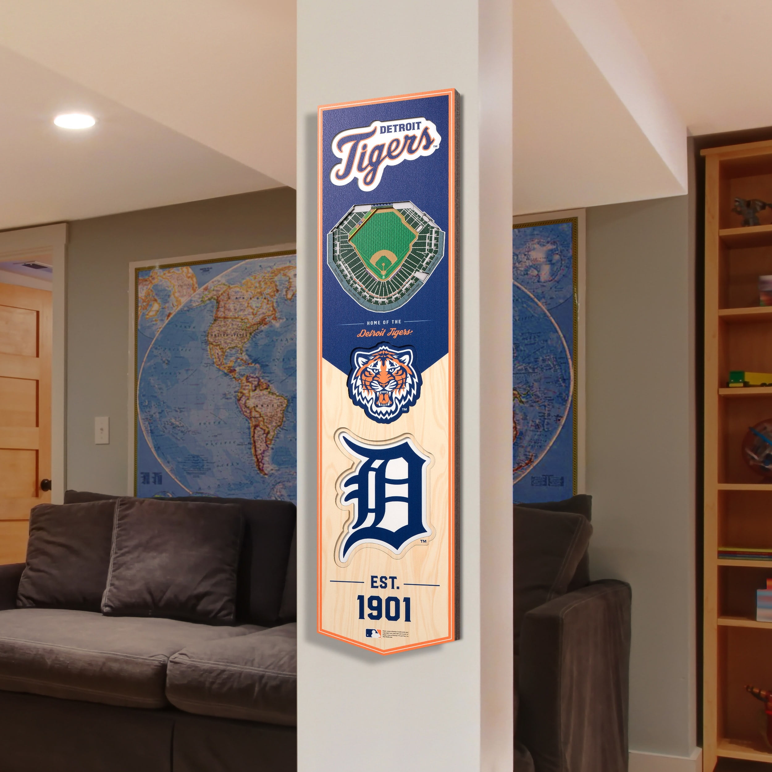 YouTheFan MLB Detroit Tigers 8x32 Stadium View Banner
