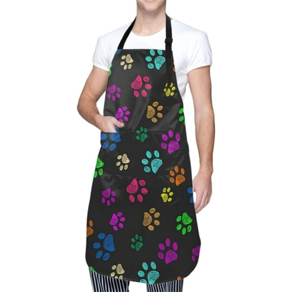 Cute Dog Apron with 2 Pockets and Adjustable Neck Waterproof Kitchen Cooking Dog Grooming Aprons for Women Men