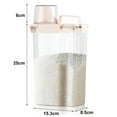thumbnail image 2 of Kiskick Large Capacity Rice Container Durable Rice Container 3l Rice Container with Measuring Cup Clear Airtight Lid Portable Handle Food Storage Box, 2 of 8