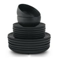 thumbnail image 2 of JoyJolt Mesa 18pc Stoneware Dinnerware Set - Matte Black, 2 of 22