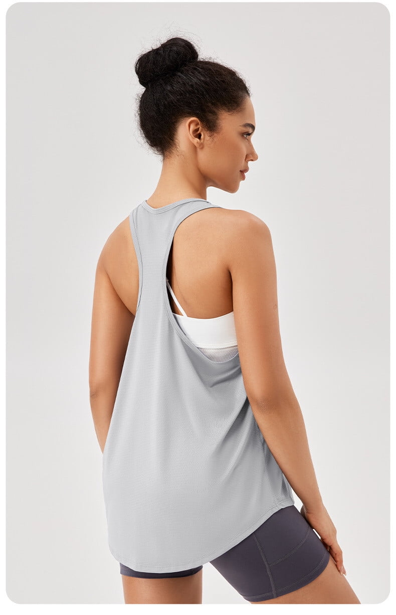 Women Loose Vest Quick Dry Breathable Sleeveless Sports Fitness Running Tops