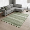 thumbnail image 2 of HomeRoots 668944 8 x 10 ft. Artichoke Green & Beige Striped Transitional Washable Machine Made Rectangle Area Rug with UV Protection, 2 of 9