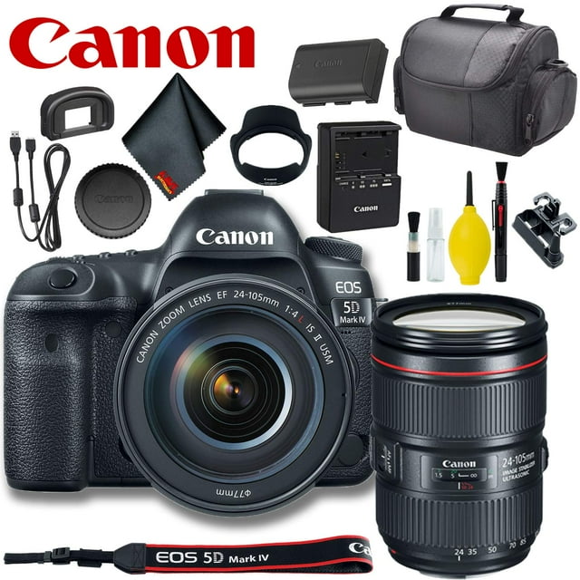 Canon EOS 5D Mark IV DSLR Camera with 24-105mm F/4L II Lens (International Model) Basic Bundle(International Model)