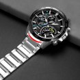 thumbnail image 4 of Correa de reloj de acero con extremo curvo sólido para la serie Casio EDIFICE EQB-501 EQB-800 Cadena de reloj de acero de precisión con boca en arco de 22 mm para hombre, 4 of 5