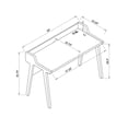 thumbnail image 2 of Home Office Desk, Wooden Computer Desk with Floor Outlet and USB-A Port, White, 2 of 7
