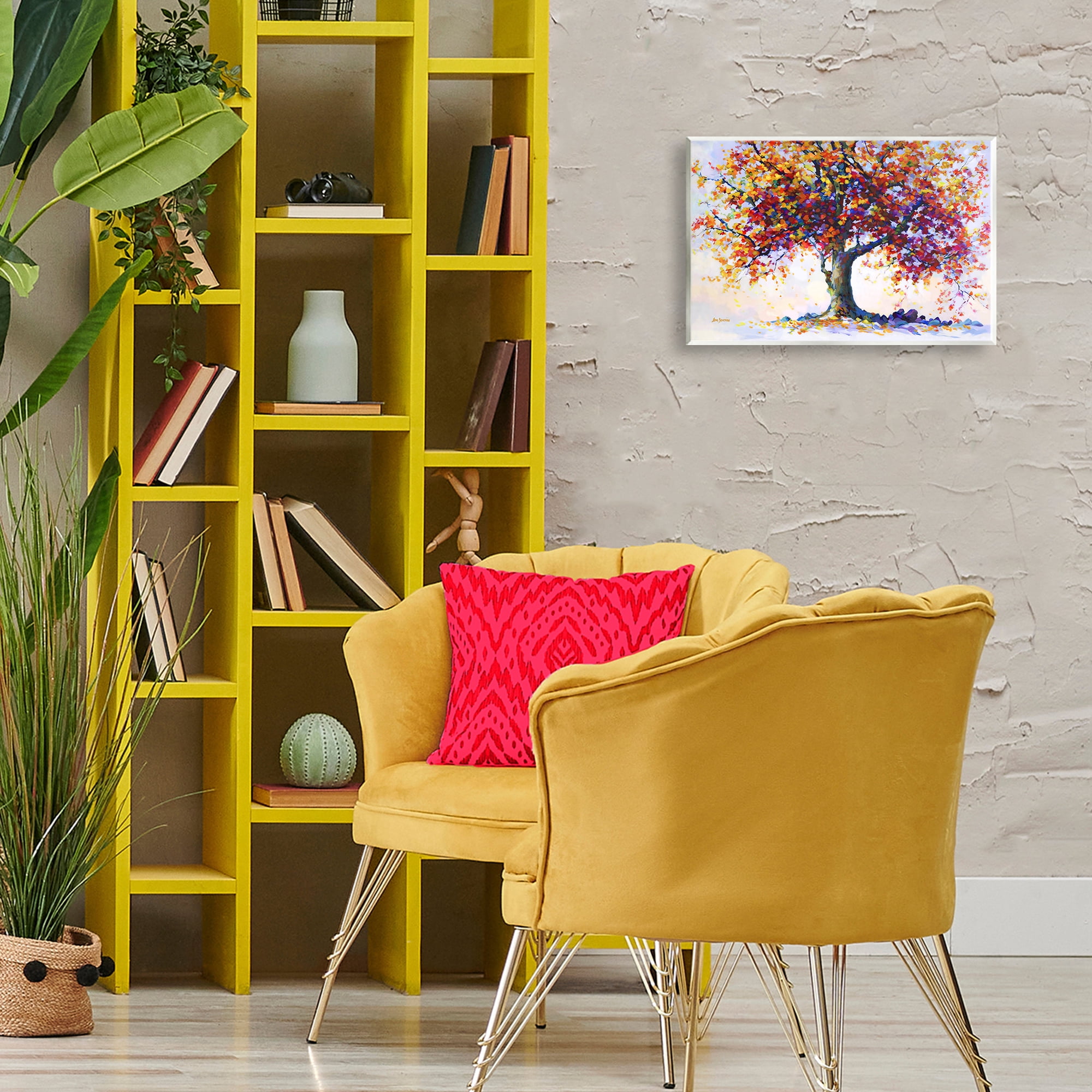 Stupell Industries Heartfelt Hues Tree Landscape & Nature Painting Unframed Art Print Wall Art, 15 x 10