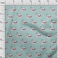 thumbnail image 2 of oneOone Cotton Flex Light Blue Fabric White Bird Dress Material Fabric Print Fabric By The Yard 40 Inch Wide, 2 of 4