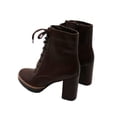 thumbnail image 6 of NATURALIZER Womens Brown Lug Sole 1" Platform Cushioned Lace Callie Almond Toe Block Heel Zip-Up Leather Booties 6 M, 6 of 7