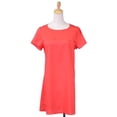 thumbnail image 2 of My Beloved Contempo Solid Print Round Neck Short Sleeves Scallop Laser Tunic Dre, 2 of 4