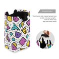 thumbnail image 3 of Yayeee Freestanding Laundry Hamper with Handle Collapsible Large Storage Basket for Clothes, Purple Retro Pattern, 3 of 7