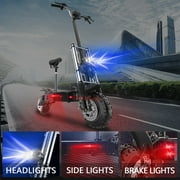 Mebike Dual Motor Electric Scooter for Adults ,53MPH &53 Miles Long Range ,72V 6000W E Scooter with Seat,11INCH Off-Road Tires,UL2272