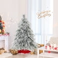 thumbnail image 3 of Patiojoy 4.5 FT Snow Flocked Christmas Tree Hinged Pre-lit Xmas Tree with Branch Tips Warm White LED Lights, 3 of 10
