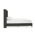 thumbnail image 6 of GDF Studio Bohdi Queen Indoor Upholstered Metal Tall Headboard Bed with Wingback,  Dark Gray, 6 of 11