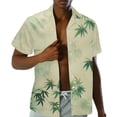 thumbnail image 2 of Uorisanigo Green Leaf Couples' Outfits Husban and Wife Clothing Short Sleeve Shirt for Men Fashion Hawaiian Tops and Women's Tank Dress Flowy Beach Vacation Sundress, 2 of 7