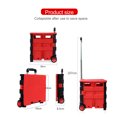 thumbnail image 4 of Carrito de compras plegable de aluminio con asiento y tapa - Práctico y portátil para viajes, mercado o almacenamiento - 65L negro, mango telescópico y ruedas resistentes., 4 of 6
