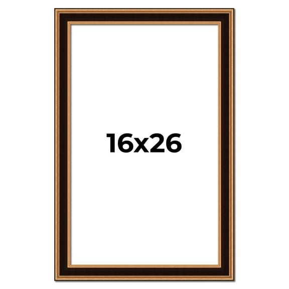 16x26 Frame Gold Brown Plein Air Vintage Solid Wood Picture Frame | 1.75 Inches Moulding Width |