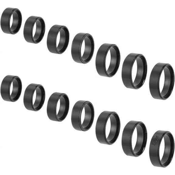 14Pcs 7 Sizes Stainless Steel Ring Blanks Finger Ring Making Supplies Black Plain Wide Band Ring Making Kits Knuckle Rings Set Round Empty Rings for Jewelry Making