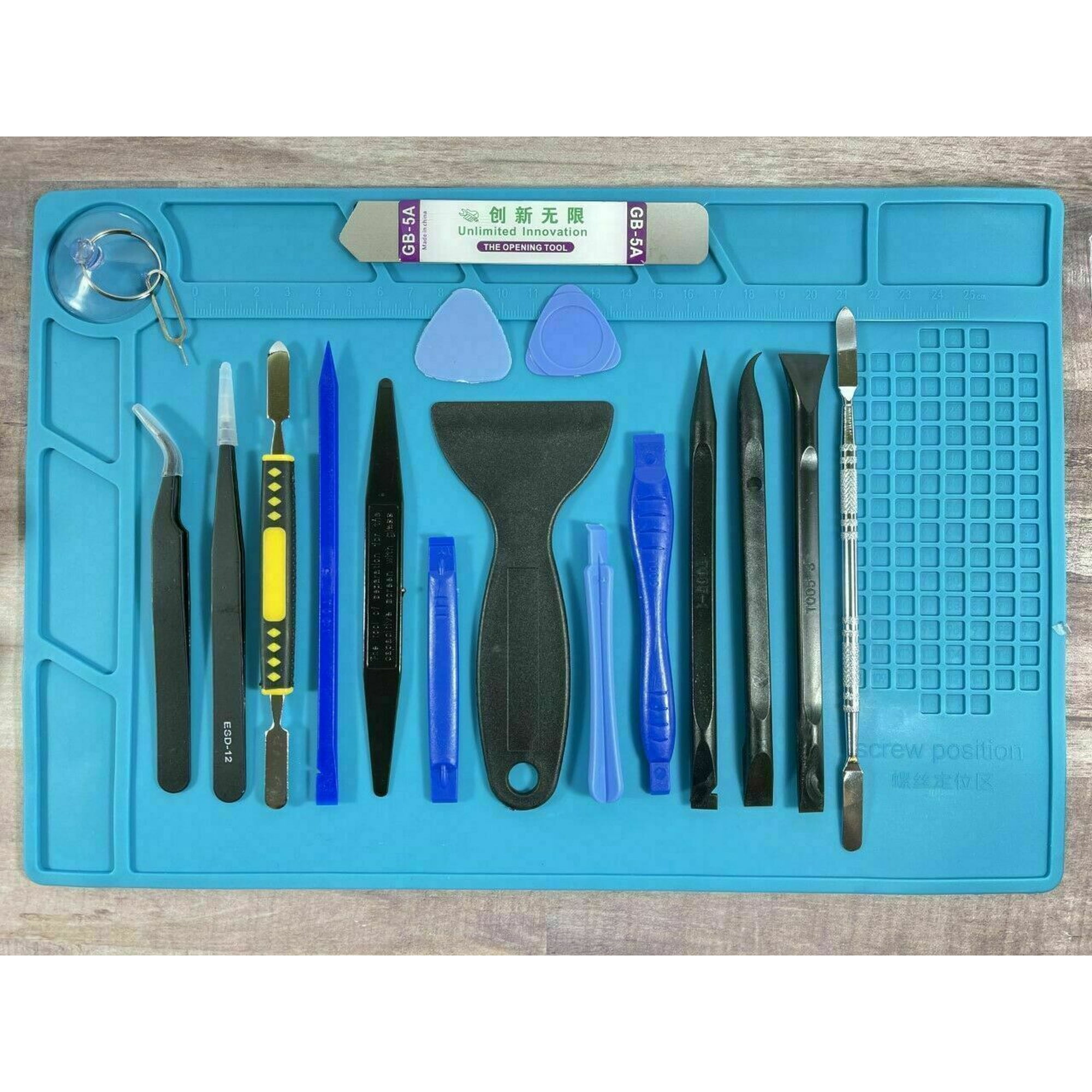 19PC Cell Mobile Smart Phone ipad Tablet watch GPS LCD Screen Glass Battery Repair Screen Opening Tool Kit Silicone Pad Mat for iPhone 13 11 12 XS XR 8 7 6 PRO Max