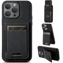 Dteck for iPhone 13 Pro Max Case with Card Holder, Magnetic Back Flip Case for iPhone 13 Pro Max Wallet Case for Women, Protective Case Phone Case for iPhone 13 Pro Max,Black