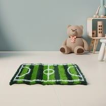 OUNONA Artificial Grass Lawn Turf Mat, Realistic Synthetic Green Grass Carpet for Soccer Field, Kids Bedroom, Indoor and Outdoor Use