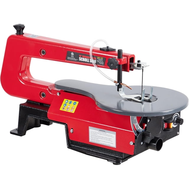 16in Variable Speed Scroll Saw with Tiltable Worktable Precision Cutting for Woodworking LED Light Option Ideal for Hobby and Craft Use
