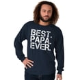 thumbnail image 4 of Best Papa Ever Worlds Greatest Father Men's Big & Tall Long Sleeve Graphic Tee Brisco Brands 3X, 4 of 5