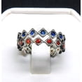 thumbnail image 2 of Glory Wedding Band Set for Women Stacking Rings Red Blue Stainless Steel Ginger Lyne Collection, 2 of 6