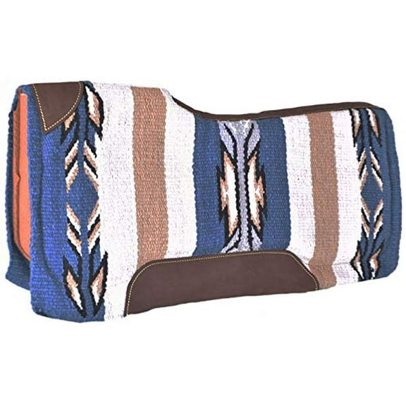 Showman 34" x 36" Blue, Beige, Black & Brown Memory Felt Bottom Saddle Pad