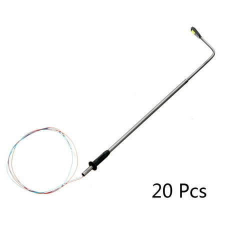 20Pcs Metal Streets Lamp Railway Train Lamp Post Street Lights White LEDs Light Lamppost Model Railway Street Lighting 3V DC 1:100 Scale
