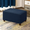 thumbnail image 3 of Subrtex Stretch Oversize Spandex Ottoman Cover Rectangle Footstool Cover Foot Rest Stool Home decor(XL,Navy), 3 of 6