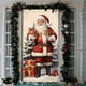 thumbnail image 5 of Cubierta navideña para puerta de 35 x 71 pulgadas | Decoración navideña con estampado de Papá Noel | Tejido de poliéster duradero | Fácil de instalar | Decoración festiva para puertas, paredes y, 5 of 6