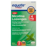 Equate Mini Nicotine Lozenges, 4 mg, Mint Flavor, 108 Count
