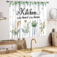 thumbnail image 4 of Farmhouse Leaves Small Kitchen Curtains,Watercolor Green Leaf Plant Window Treatment for Living Room Coffee Shop Drapes,Farmhouse Country Botanical Wooden Board Rod Pocket Curtains,55X39 Inch, 4 of 5