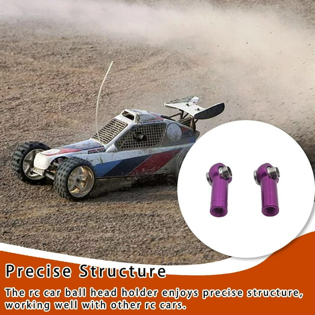 2pcs Tie Rod End Component Link Joint Universal RC Car Positive Reverse Thread Ball Head Holder Upgrading Accessory Replace Part Purple