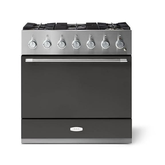 Aga Amc36df Mercury Series 36" Wide 4.9 Cu. Ft. Slide In Dual Fuel Range - Slate