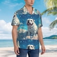 thumbnail image 3 of Balery Starry Sky Cloud Bulldog Camisas hawaianas de manga corta para hombre, camisas playeras de corte holgado, camisas de vacaciones con botones,Medium, 3 of 7