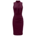 thumbnail image 6 of Admvng Womens Dress Summer Casual Solid Crew Neck Bow Detail Sleeveless Office formal Events Dresses, 6 of 7