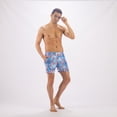thumbnail image 2 of Solid Colored & Printed Quick Dry Summer Swim Trunks for Men, Swimwear, Bathing Suits, Swim Shorts with Various Colors & Designs, Crabs Blue, X-Large, 2 of 10