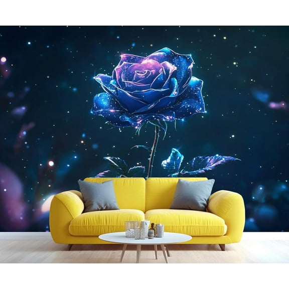 Fantasy Rose Wallpaper Mural- Elegance Flower Wall Murals For Living Room Bedroom, Rose Mural 79"W x 55"H (Not Peel and Stick)