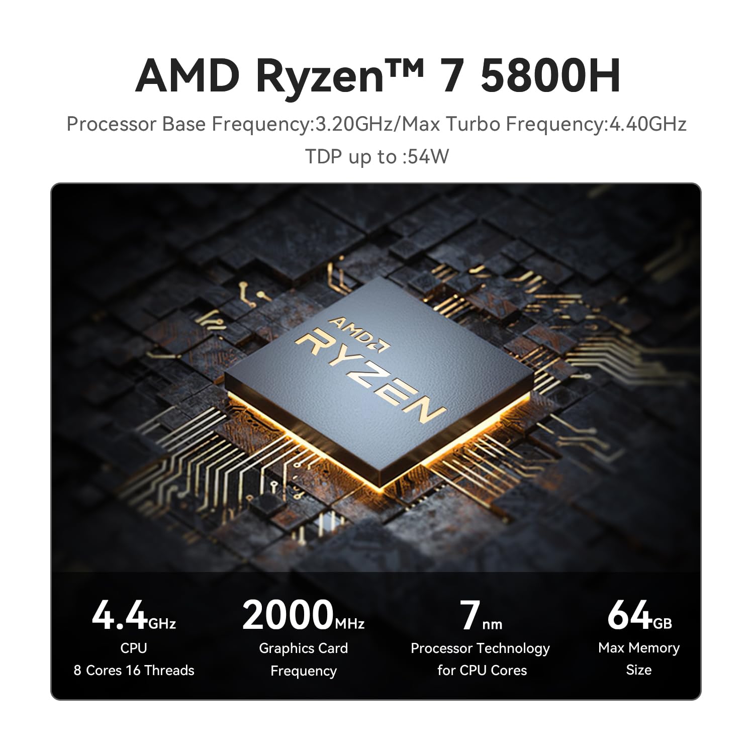 Beelink SER5 MAX 5800H 32GB DDR4、500G Beelink SER5 MAX with 8-Core AMD Ryzen 7 5800H, 32GB DDR4