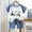 Blue, variant on HAOTAGS Baby Boys Girls Match Outfit Set, 2-piece Tshirts with shorts set Blue Size 3-4 Years
