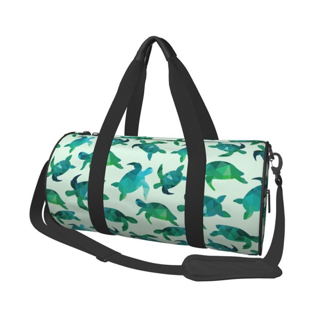Balery Green Sea Turtle Bolsa de Gimnasio para Mujeres y Hombres, Bolsa de Viaje Impermeable, Bolsa de Fin de Semana con Compartimento para Zapatos y Bolsillo Húmedo