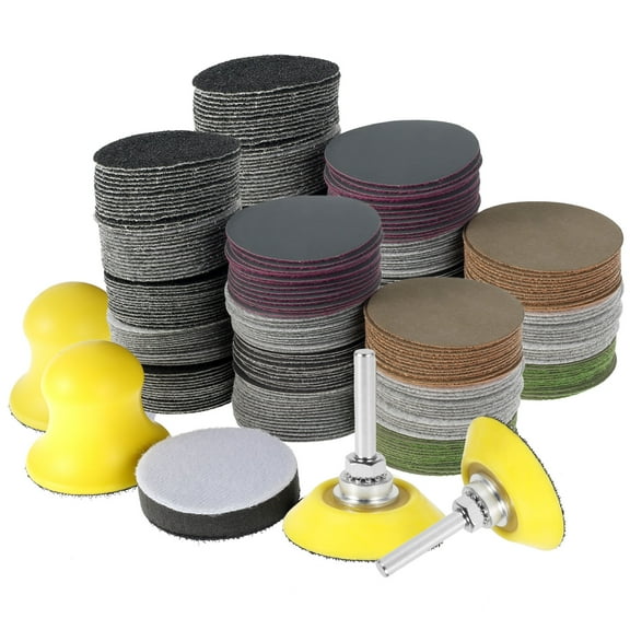 Ikoopy 368 Pcs 2 Inch Wet Dry Sanding Disc Set Assorted 60-10000 Grits Silicon Carbide Sanding Paper for Drill Grinder Rotary Tools Attachment