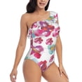 thumbnail image 3 of Honeii Watercolor Flowers for women's one-piece swimsuit featuring a chic one-shoulder design experience elegance and style in the water-XX-Large, 3 of 6