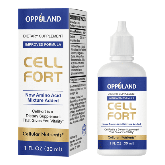 Oppuland Cell Fort Liquid Supplement – Cellular Nutrient Blend with Amino Acids & Trace Minerals, Easy-Mix Drops, 1 fl oz (30 ml)